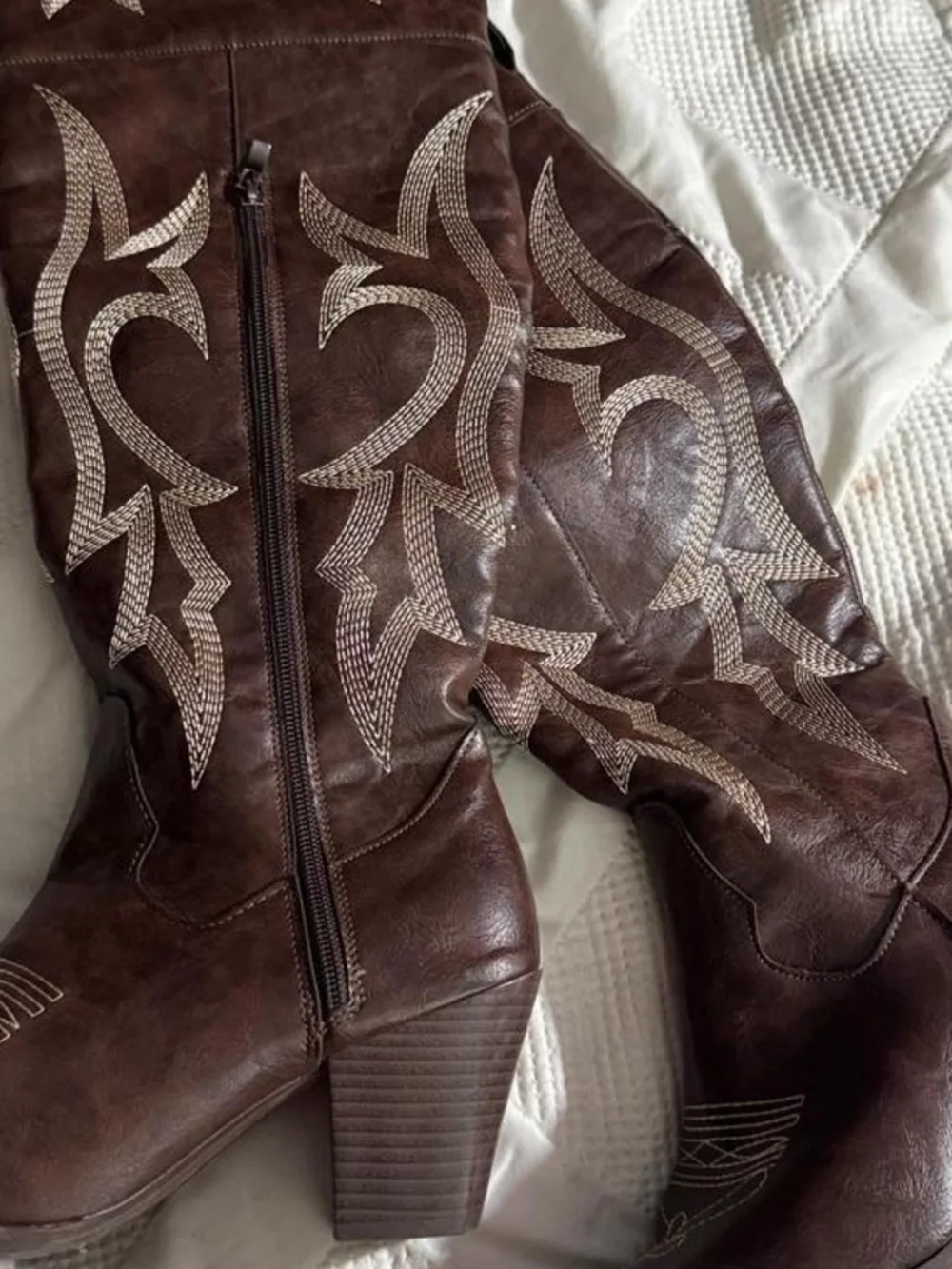 Hot Kiss Women's Brown and Blue Boots